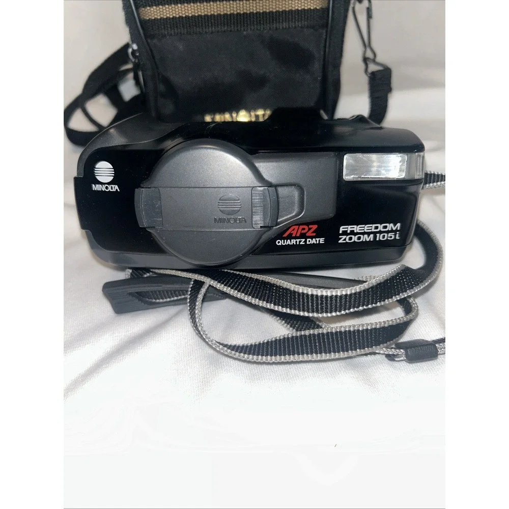 Minolta Freedom Zoom 105i APZ & Autopak 600-X 35mm Film Camera Bundle NOT TESTED